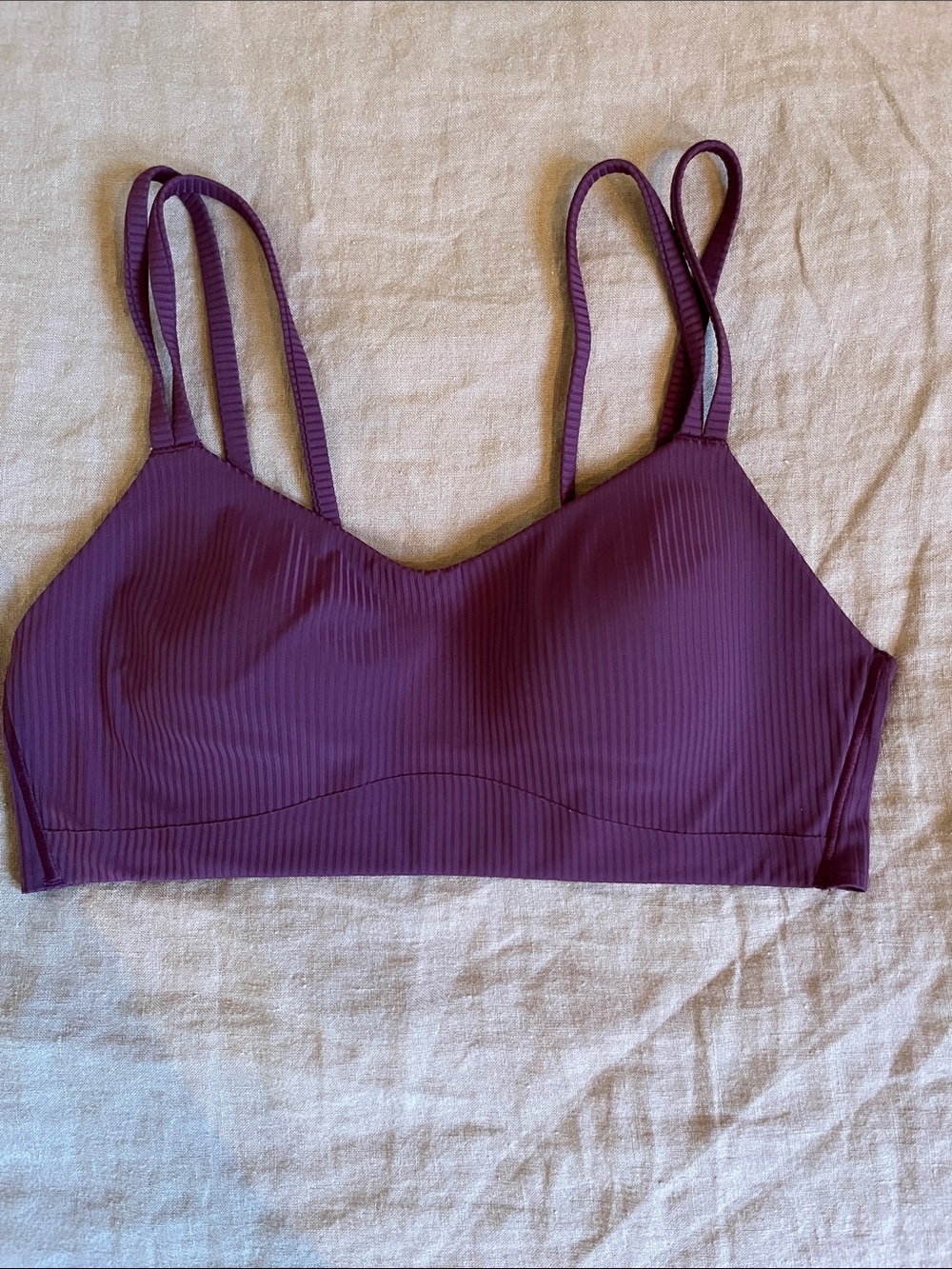 lululemon athletica Ribbed Double-Strap Bralette in Plum